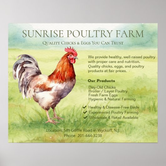 Poster Ferme de poulets (Devant)