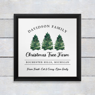 Poster Ferme de sapins de Noël personnalisée avec des pin