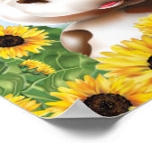 Poster Ferme de tournesol de la vache (Coin)