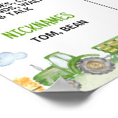 Poster Ferme de tracteur vert Anniversaire de fête Jalon (Coin)