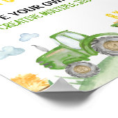Poster Ferme de tracteur vert Signal de fête d'anniversai (Coin)