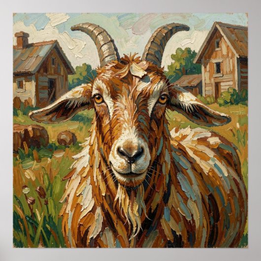 Poster Ferme d'impastos mignons Chèvre (Devant)