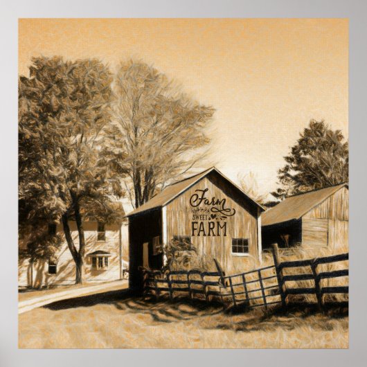 Poster Ferme Douce Ferme Ferme de Campagne (Devant)