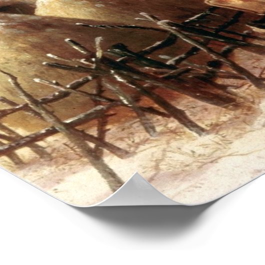 Poster Ferme en hiver (Coin)