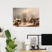 Poster Ferme en hiver (Bureau à domicile)