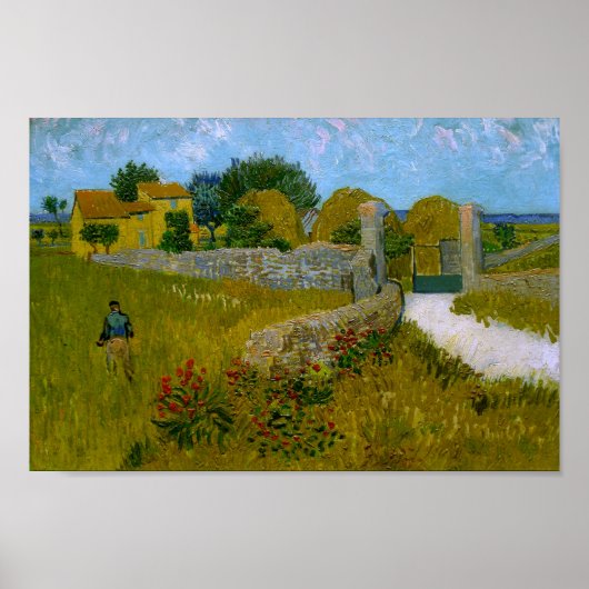Poster Ferme en Provence Van Gogh Art (Devant)