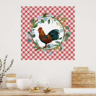 Poster Ferme Eucalyptus Wreath & Rooster