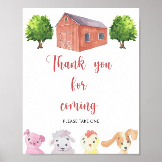 Poster Ferme - Merci pour venir (Devant)