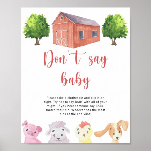 Poster Ferme - Ne dites pas jeu de bébé (Devant)