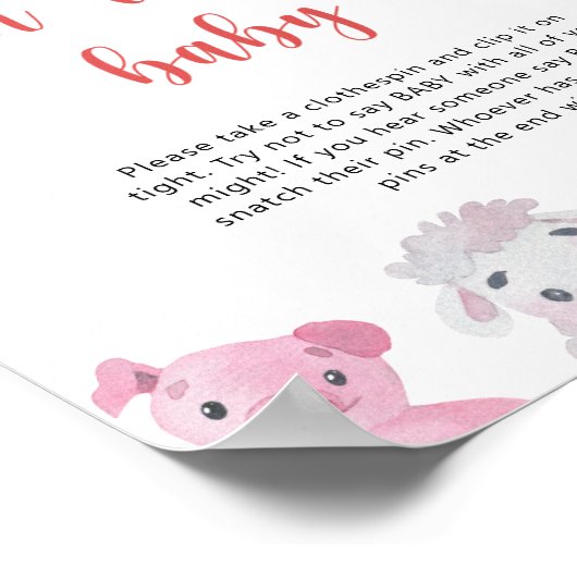 Poster Ferme - Ne pas dire Jeu de Bébé (Coin)