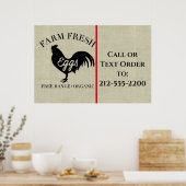 Poster Ferme OEufs frais côté route (Cuisine)