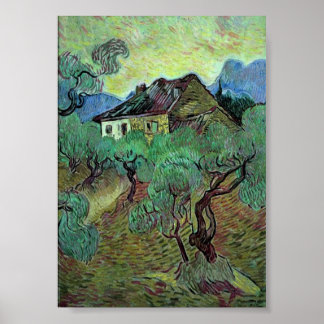 Poster Ferme Parmi Oliviers Van Gogh Art