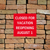 Poster Fermé Pour Vacances Professionnel Rouge