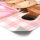 Poster Ferme rose Florale Bienvenue Signal d'anniversaire (Coin)