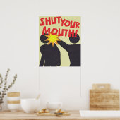 Poster ferme ta bouche Vintage (Cuisine)