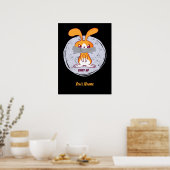 Poster Ferme ta gueule Lapin Design de bande dessinée drô (Cuisine)