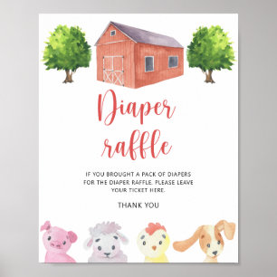 Poster Ferme - tirage au sort de couches