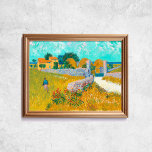 Poster Ferme Van Gogh En Provence Vieux Art<br><div class="desc">Poster de Vincent Van Gogh,  Ferme en Provence,  1888. Vieille peinture célèbre avec jardin fleuri,  maisons et couleurs vives dans un style post-impressionnisme. Licence CCO,  domaine public art. Cadre non inclus.</div>