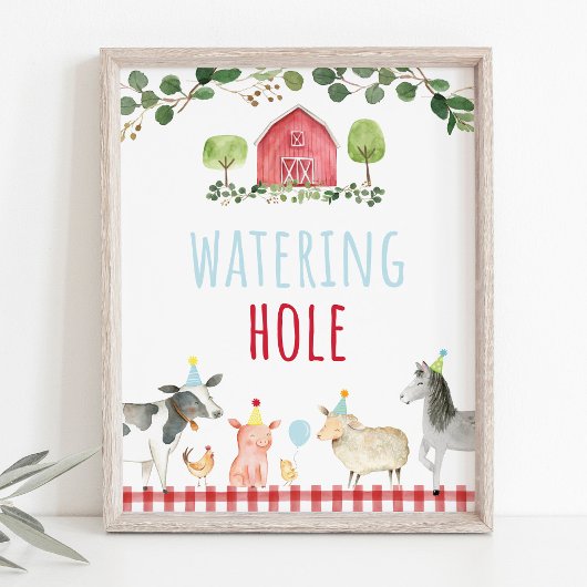 Poster Ferme Verdure Trou d'arrosage Signal d'anniversair
