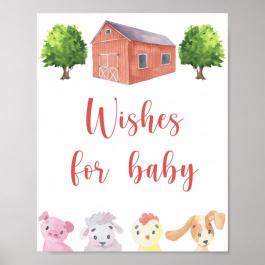 Poster Ferme - Vœux pour bébé (Devant)