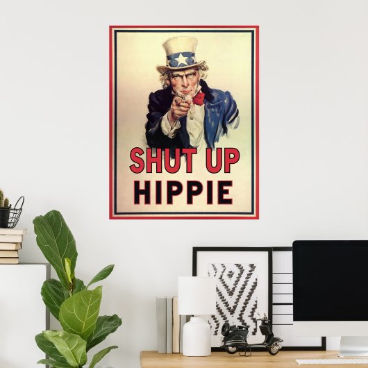 Poster Fermer Hippie (Bureau à domicile)