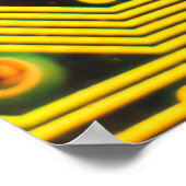 Poster Fermer photo de fond de circuit, abstrait (Coin)