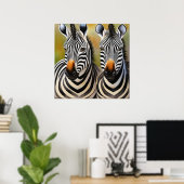Poster Fermer Zebra Pair Bold et Striking Wildlife (Bureau à domicile)