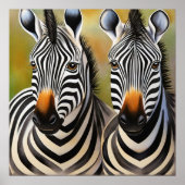 Poster Fermer Zebra Pair Bold et Striking Wildlife (Devant)