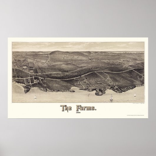 Poster Fermes à bière, MA Carte panoramique - 1886 (Devant)