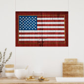 Poster Fermes | American Flag Barn Mural (Cuisine)