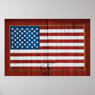 Poster Fermes   American Flag Barn Mural