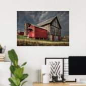 Poster Fermes | Barne en bois rouge dans le Michigan Post (Bureau à domicile)
