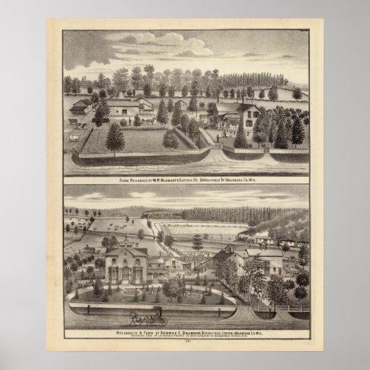 Poster Fermes et résidences de WR Blodgett & GC Daubner (Devant)