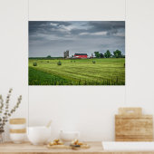 Poster Fermes | Red Barn & Silo au printemps (Cuisine)