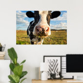 Poster Fermes | Vache Holstein Chewing (Bureau à domicile)