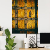 Poster Fermeture de la porte médiévale du château. (Bureau à domicile)