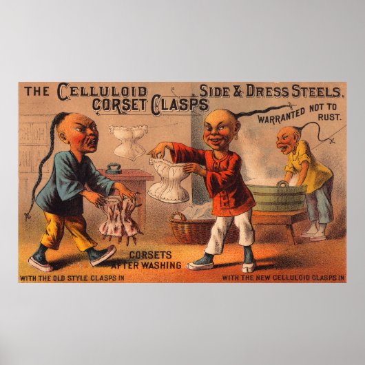Poster Fermoirs de corset celluloïdes Victorian tradecard (Devant)