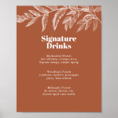 Poster Fern Botanical Woodland Signature Boissons Menu Po (Devant)