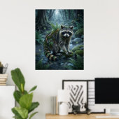 Poster Fern Raccoon Forest Mischief (Bureau à domicile)