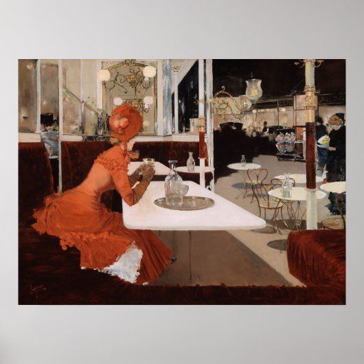 Poster Fernand Lungren, In the Cafe, Paris, c1883 (Devant)