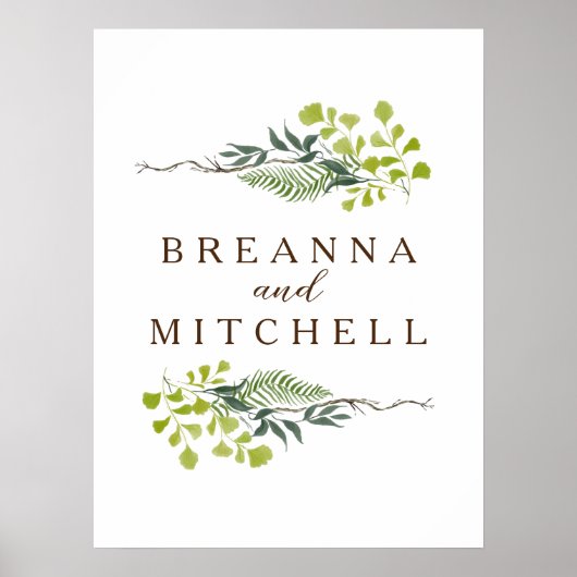 Poster Ferne Eucalyptus Mariage blanc (Devant)