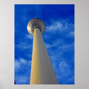 Poster fernsehturm berlin bleu