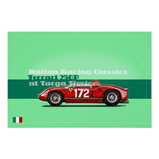 Poster Ferrari 250P à la Targa Florio (Devant)