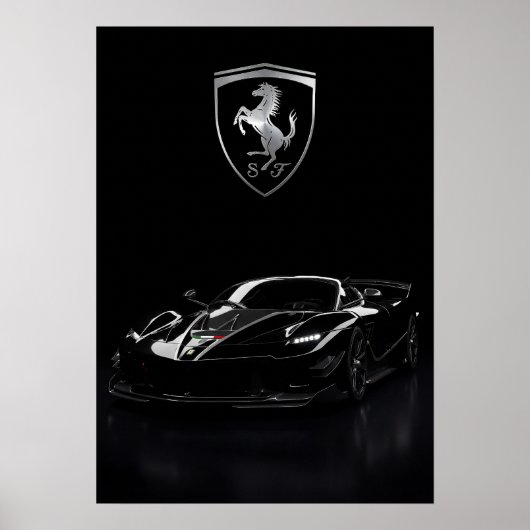 Poster Ferrari FXX-K Black Hypercar | Dark Supercar (Devant)
