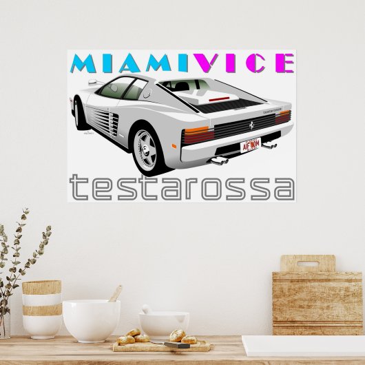 Poster Ferrari Testarossa de Miami Vice (Cuisine)