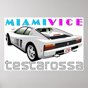 Poster Ferrari Testarossa de Miami Vice