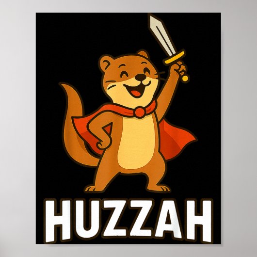 Poster Ferret Huzzah Knight Sword Funny For Men Women Kid (Devant)