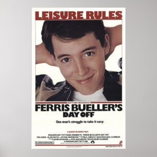 Poster Ferris Buellers Day Off 1986 règles de loisirs