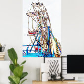 Poster Ferris Wheel-Chalk Outline par Shirley Taylor (Bureau à domicile)