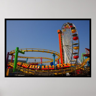 Poster Ferris Wheel & Rollercoaster